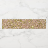 赤面バラピンク&金ゴールドグラムグリッターパーティースパークル ペットボトルラベル (シングルラベル)