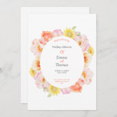 赤面バラフレーム庭園の結婚式カードの招待 招待状 (正面/裏面)