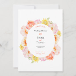 赤面バラフレーム庭園の結婚式カードの招待 招待状