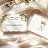 赤面バラフローラとグリーンリーサンキューカード 出欠カード