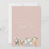 赤面バラフローラアーチサファリサンキューカード 招待状 (裏面)