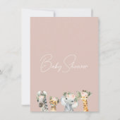 赤面バラフローラアーチサファリベイビーシャワー 招待状 (裏面)