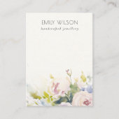 赤面バラフローラウォーターカラー空白のジュエリーディスプレイ 名刺 (正面)