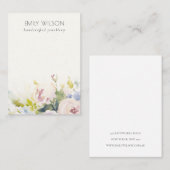 赤面バラフローラウォーターカラー空白のジュエリーディスプレイ 名刺 (正面/裏面)