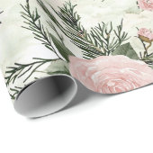 赤面バラフローラクリスマス ラッピングペーパー (ロールコーナー)