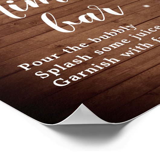 赤面バラフローラグリーンリーミモザバーサインのポスター ポスター (角)