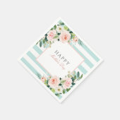 赤面バラフローラストライプとマザーズデイ スタンダードカクテルナプキン (角)