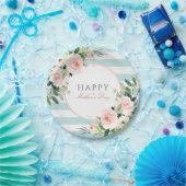 赤面バラフローラストライプとマザーズデイ ペーパープレート (パーティー)