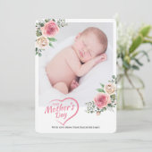 赤面バラフローラハッピー母の日1写真 シーズンカード (スタンド正面)