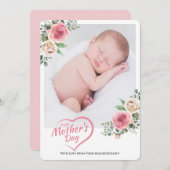 赤面バラフローラハッピー母の日1写真 シーズンカード (正面/裏面)