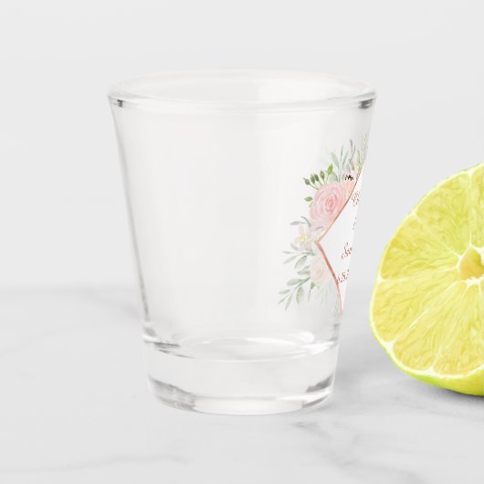 赤面バラフローラフレ結婚ームのショットガラス ショットグラス (左)