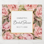 赤面バラフローラブライダルシャワー スパークリングワインラベル (シングルラベル)