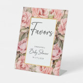 赤面バラフローラベビーシャワーの好意 台座サイン (正面)