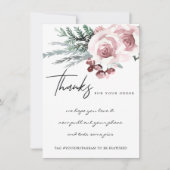 赤面バラフローラベリ企業のービジネスロゴ サンキューカード (正面)