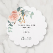 赤面バラフローラユーカリ感謝してい誕生日 フェイバータグ (裏面)