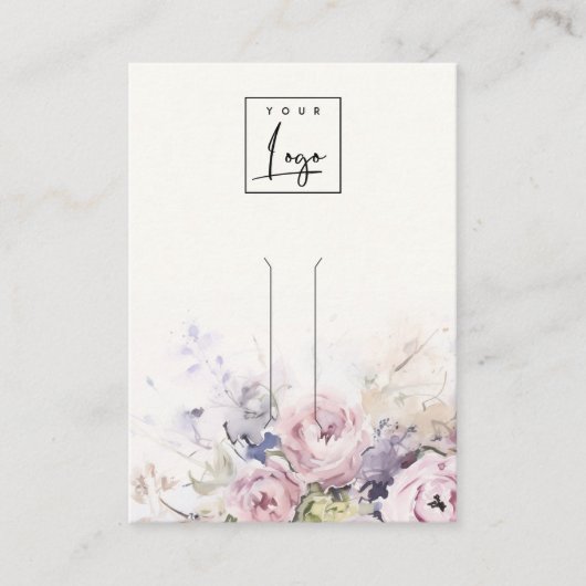 赤面バラフローラロゴヘアピンジュエリーディスプレイ 名刺 (正面)