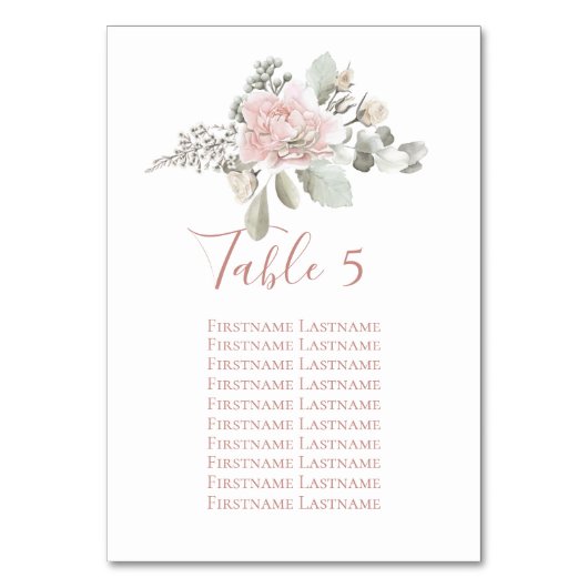 赤面バラフローラ埃バラ結婚の座席表 テーブルナンバー (正面)