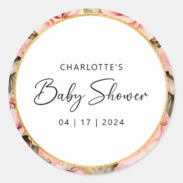 赤面バラフローラ水カラーベビーシャワー ラウンドシール