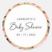 赤面バラフローラ水カラーベビーシャワー ラウンドシール (正面)
