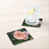 赤面バラフローラ紙コースター スクエアペーパーコースター (インサイチュ)