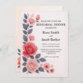 赤面バラフローラ結婚のリハーサルディナー 招待状 (正面/裏面)