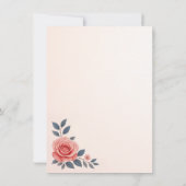 赤面バラフローラ結婚のリハーサルディナー 招待状 (裏面)