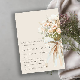 赤面バラフローラ結婚ズブーケブライダルシャワー 招待状