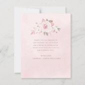 赤面バラフローラ結婚リース撮影ありがとう サンキューカード (裏面)