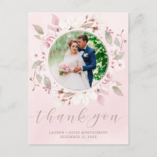 赤面バラフローラ結婚リース撮影ありがとう ポストカード