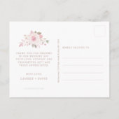 赤面バラフローラ結婚リース撮影ありがとう ポストカード (裏面)