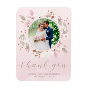 赤面バラフローラ結婚リース撮影ありがとう マグネット