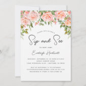 赤面バラフローラ緑の園区とベビーシャワーを参照 招待状 (正面)