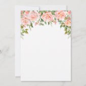 赤面バラフローラ緑の園区とベビーシャワーを参照 招待状 (裏面)