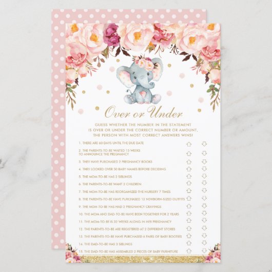 赤面バラフローラ象ゲームの上または下 (正面/裏面)