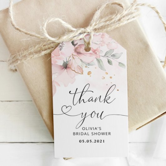 赤面バラブライダルメッセージカード。結婚ギフトラベル。 ギフトタグ