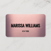 赤面バラブラシ付き金属モダン名刺 名刺 (正面)