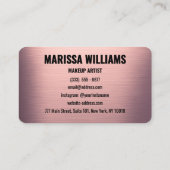 赤面バラブラシ付き金属モダン名刺 名刺 (裏面)