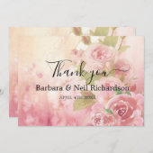 赤面バラボタニッ結婚クサンキュー サンキューカード (正面/裏面)