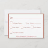 赤面バラボホ結婚のアーチ結婚ズ 出欠カード (裏面)