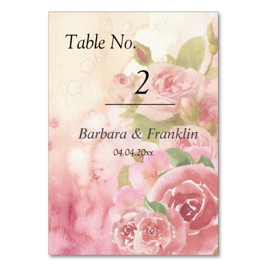 赤面バラボ結婚タニカル テーブルナンバー (正面)