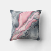 赤面バラマーブルパステルピンクス、グレーとシルバー クッション (裏面)