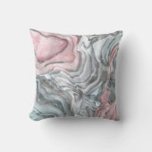 赤面バラマーブルパステルピンクス&シルバー クッション (正面)