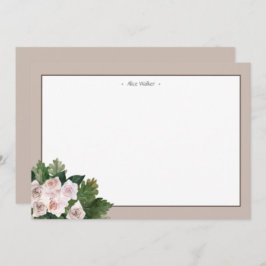 赤面バラモノグラム文房具ノートカード ノートカード (正面/裏面)