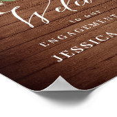 赤面バラランタン素朴ウッド婚約パーティ ポスター (角)