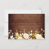 赤面バラランタン素朴ウッド結婚ズ 出欠カード (裏面)