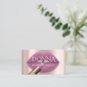 赤面バラリップQRコードロゴメイクアップリップスティックグロス 名刺 (スタンド正面)