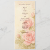 赤面バラロマンチックフローラヴィンテージウェディングメニュー プログラム (裏面)