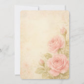 赤面バラロマンチックフローラヴィンテージウェディング 招待状 (裏面)