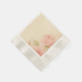 赤面バラロマンチックフローラヴィンテージウェディング 縁ありカクテルナプキン (角)