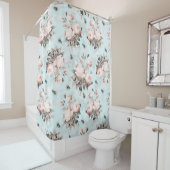 赤面バラヴィンテージブーケツロココガーデン シャワーカーテン (インサイチュ)